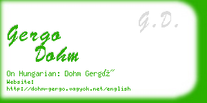 gergo dohm business card